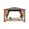 [10X12FT] Alora Premium Outdoor Hardtop Patio Gazebo W/ Galvanized Steel Top & Aluminum Frame (SAK74065)