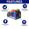 20FT Giant Multicolor Block Inflatable Obstacle Course With Large Mesh Windows (SAK75192)