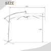 10 ft 360° Rotation Solar Powered LED Patio Offset Umbrella without Weight Base-Tan