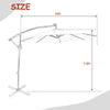 10 ft 360° Rotation Solar Powered LED Patio Offset Umbrella without Weight Base-Orange