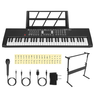 61-Key Digital Keyboard, Electric Piano, Mic, Stand, Ages 3-12