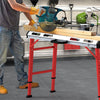 42 Inches x 21 Inches Welding Table with Adjustable Height and 2 Bar Clamps-Silver
