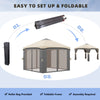 10x10 Pop Up Canopy, Netting, Foldable, Height Adjustable, Wheeled Carry Bag, 4 Sand Bags, Beige