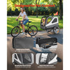 Dog Bike Trailer, Supports up to 100 lbs, 2-in-1 Pet Stroller Cart Bicycle Carrier for Small & Large Dogs, Easy Folding Frame with Quick Release Wheel, Universal Bicycle Coupler, Internal Leash