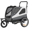 Dog Bike Trailer, Supports up to 100 lbs, 2-in-1 Pet Stroller Cart Bicycle Carrier for Small & Large Dogs, Easy Folding Frame with Quick Release Wheel, Universal Bicycle Coupler, Internal Leash