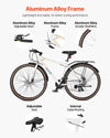 Hybrid Bike, Lightweight Aluminum Frame Bike, 700c Wheel Men Women Hybrid Bicycle, Step-Over Adult Urban City Commuter Bikes, with 24-Speed Shimano Drivetrain, Alloy Adjustable Stem, Dual Brakes