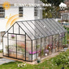 [10X20FT] Extra-Large Heavy-Duty Outdoor Backyard Greenhouse With Adjustable Roof Vents, 4MM (SAK59482)