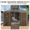 Alora Terrace Fully-Enclosed Outdoor Black Sunroom With Lockable Sliding Doors And Galvanized Double Steel Roof (SAK81634)