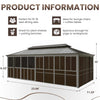Alora Terrace Fully-Enclosed Outdoor Black Sunroom With Lockable Sliding Doors And Galvanized Double Steel Roof (SAK81634)