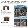 Alora Terrace Fully-Enclosed Outdoor Black Sunroom With Lockable Sliding Doors And Galvanized Double Steel Roof (SAK81634)