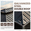 Alora Terrace Fully-Enclosed Outdoor Black Sunroom With Lockable Sliding Doors And Galvanized Double Steel Roof (SAK81634)